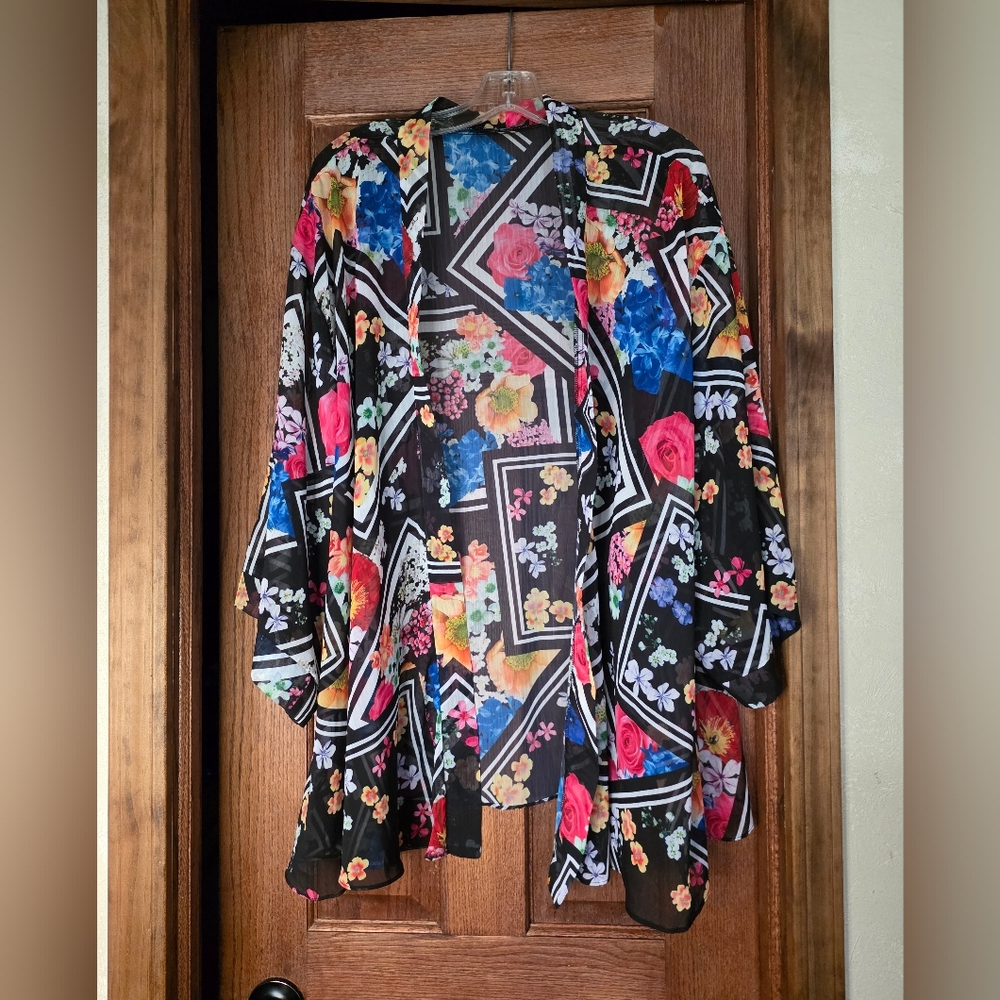 patchwork ethereal vacation beach floral kimono cardigan